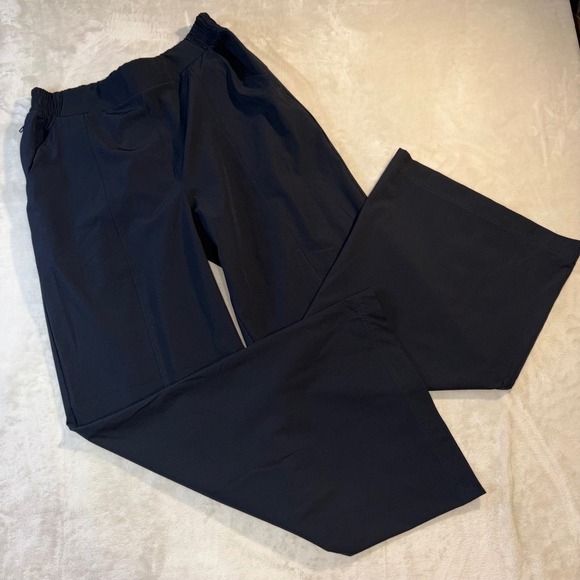 Fabletics Pants - Fabletics Women Black Wide Leg Elastic Waist Active Travel Pants PT2500682 M REG
